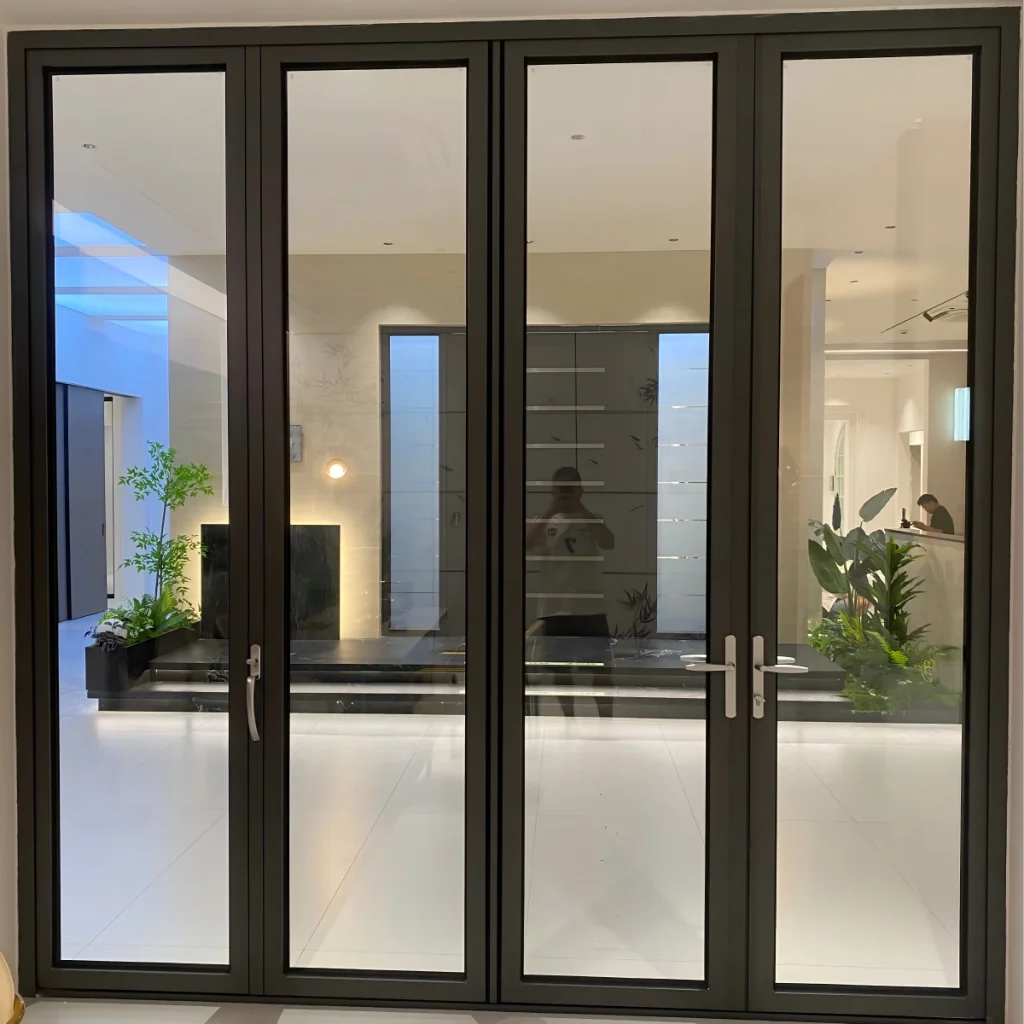 Aluminum Bifold Door Four doors in the closed position