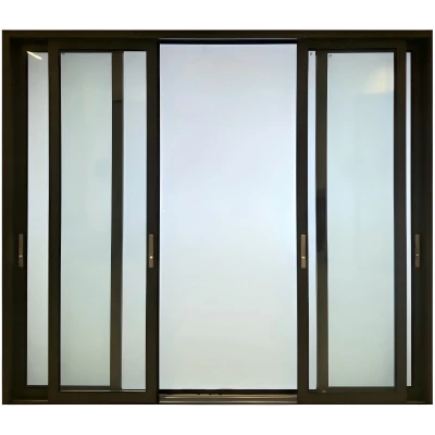 Four sliding aluminum-framed doors feature