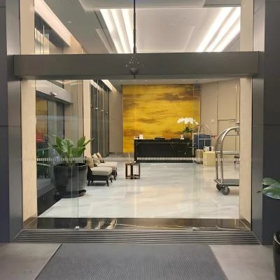 Intelligent glass door hotel entrance thumbnail