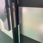 Modern Black Aluminum Pivot Doors side