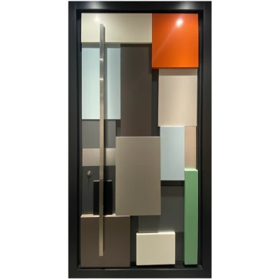 Modern corored Aluminum splice plate doors feature