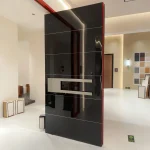 Modern luxury villa pivot entrance door open