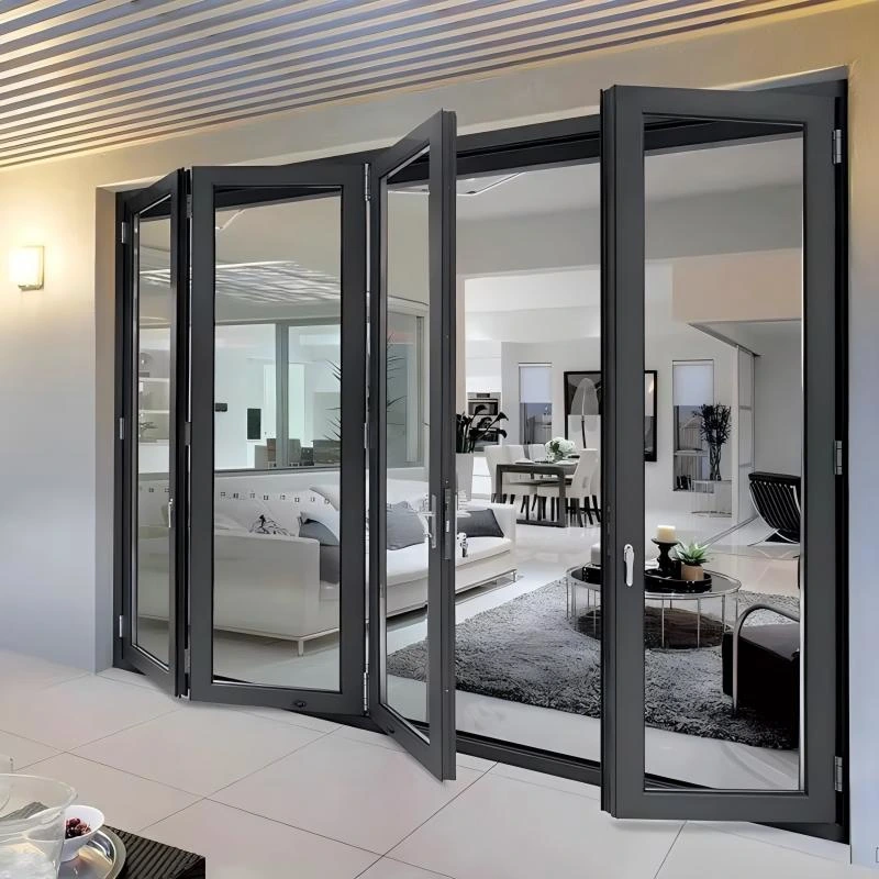 The aluminum folding door installed in the living room