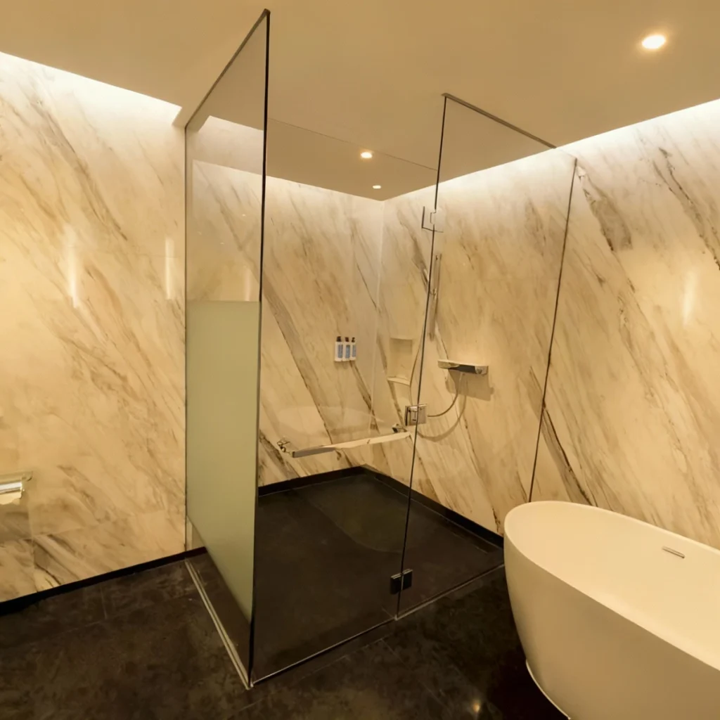 bathroom glass door master map