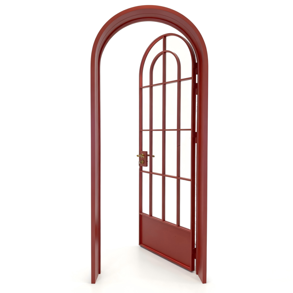 French wooden door open