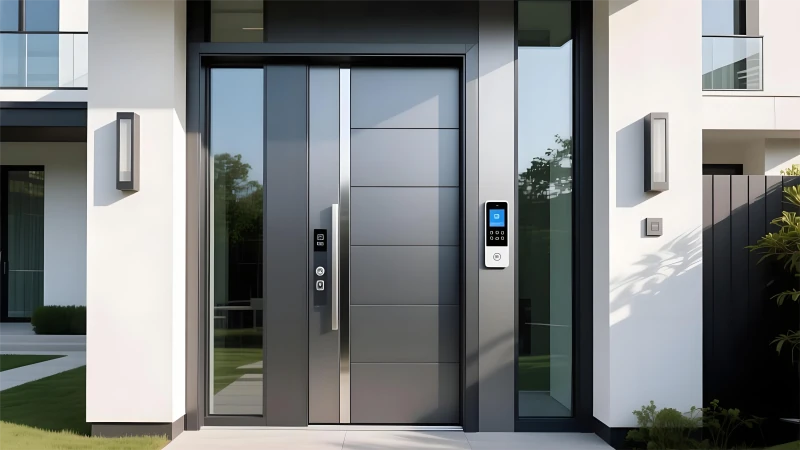 Intelligent aluminum entry door