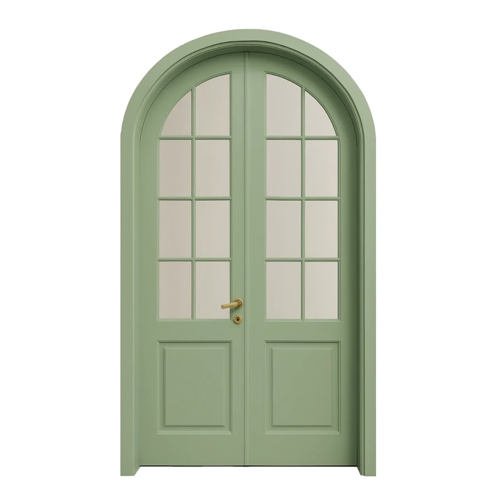 Wood Door with Glass feature