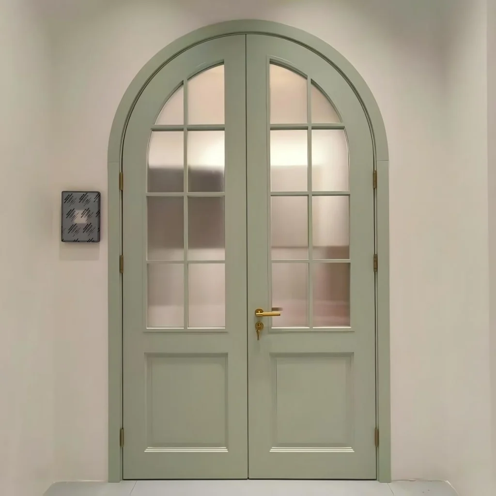 Wood Door with Glass reverse