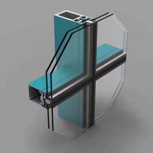 Aluminium Curtain Wall Modeling Material tempered glass