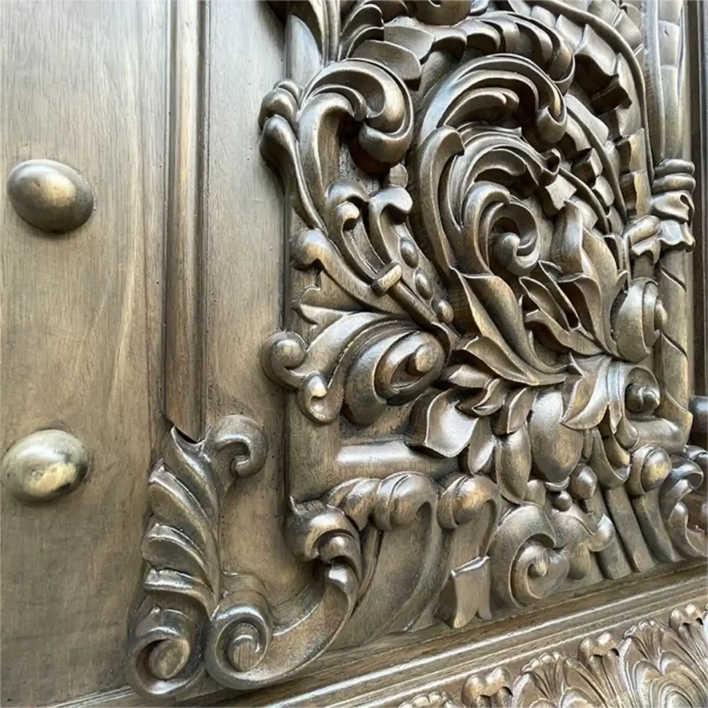 teak wood carving doors double front door panel down