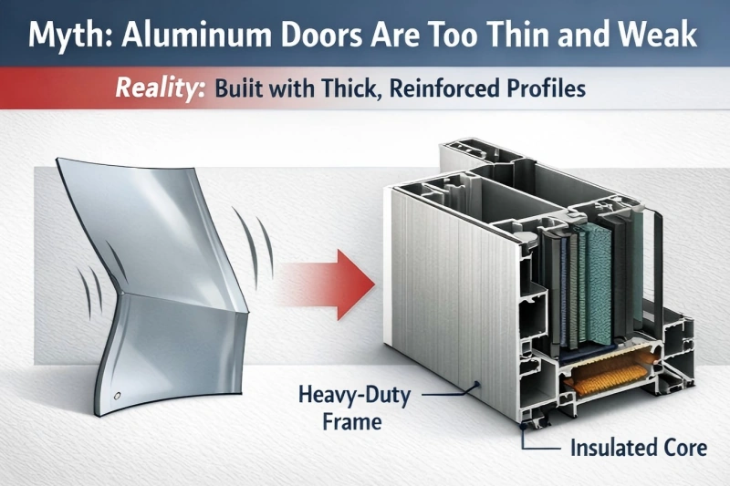 Aluminum Entry Doors Safe buiit with thick