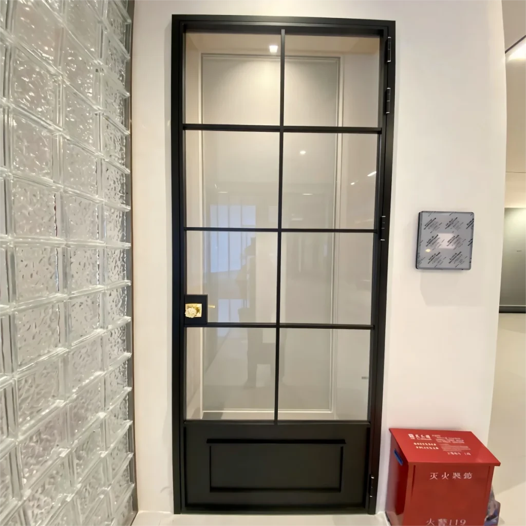 aluminium single french doors exhibition hall