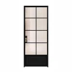 aluminium single french doors feature