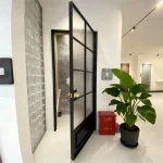 aluminium single french doors open