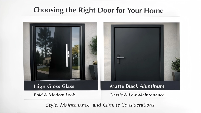 High Gloss vs Matte Black Front Doors,,choosing the right door for your home