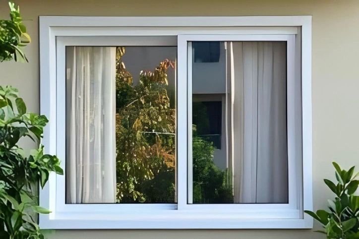 white upvc sliding window with double glazing for modern home