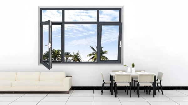 Modern minimalist aluminum frame glass window