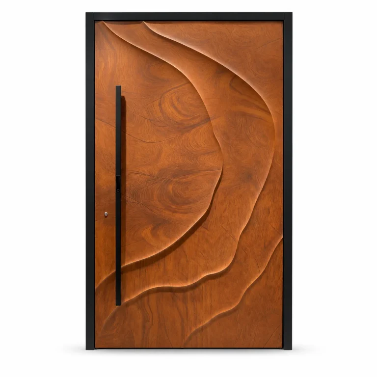 Custom 3D Relief Wood Panel Entry Door