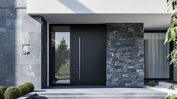 Modern minimalist residential aluminum entrance door