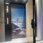 custom cast aluminum pivot front door for luxury villa entrance