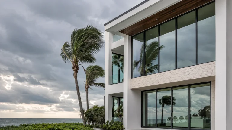 Coastal Florida home with aluminum glazing illustrating impact window design pressure considerations