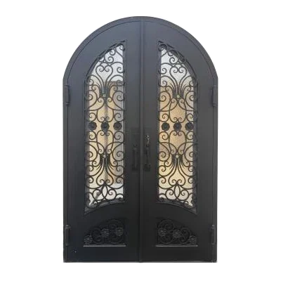 French aluminum alloy retro double arch door feature