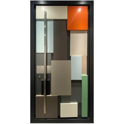 Modern corored Aluminum splice plate doors feature