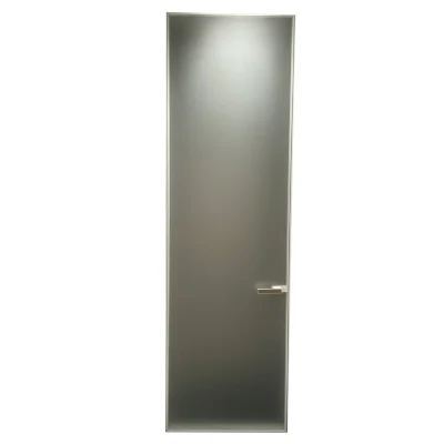 bathroom door with frosted glass